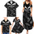 Custom New Zealand Silver Fern Football Family Matching Summer Maxi Dress and Hawaiian Shirt Go Aotearoa Grunge Black - Polynesian Pride