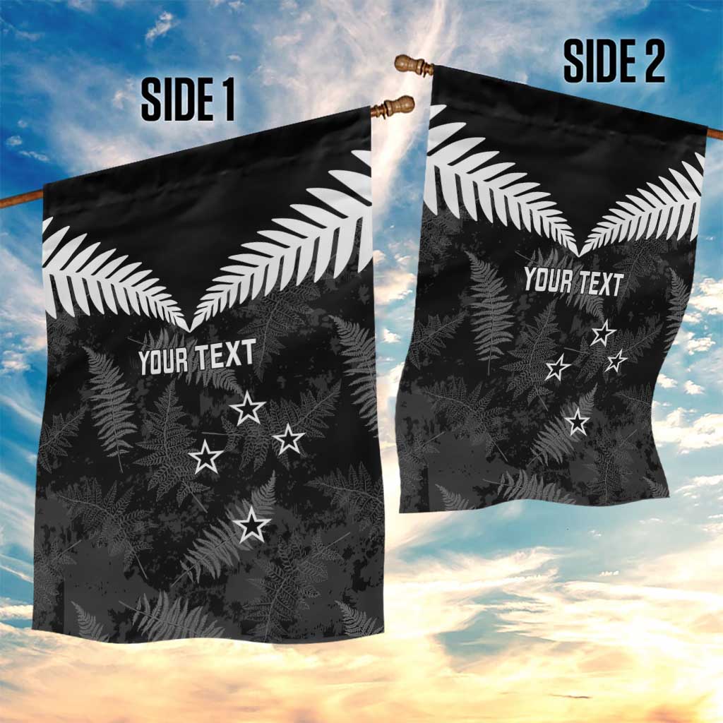 Custom New Zealand Silver Fern Football Garden Flag Go Aotearoa Grunge Black LT14 - Polynesian Pride
