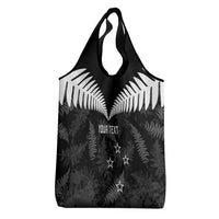 Custom New Zealand Silver Fern Football Grocery Bag Go Aotearoa Grunge Black LT14 - Polynesian Pride