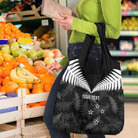 Custom New Zealand Silver Fern Football Grocery Bag Go Aotearoa Grunge Black LT14 - Polynesian Pride