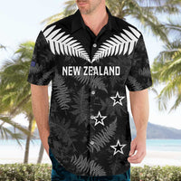 Custom New Zealand Silver Fern Football Hawaiian Shirt Go Aotearoa Grunge Black LT14 - Polynesian Pride