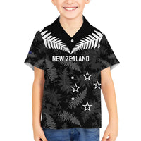 Custom New Zealand Silver Fern Football Hawaiian Shirt Go Aotearoa Grunge Black LT14 - Polynesian Pride