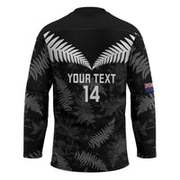 Custom New Zealand Silver Fern Football Hockey Jersey Go Aotearoa Grunge Black LT14 - Polynesian Pride