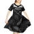 Custom New Zealand Silver Fern Football Kid Short Sleeve Dress Go Aotearoa Grunge Black - Polynesian Pride