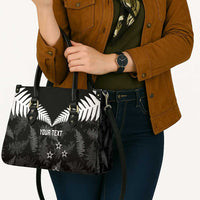 Custom New Zealand Silver Fern Football Leather Bag Go Aotearoa Grunge Black LT14 - Polynesian Pride
