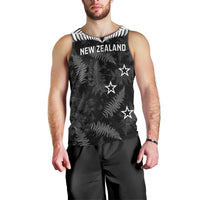 Custom New Zealand Silver Fern Football Men Tank Top Go Aotearoa Grunge Black LT14 - Polynesian Pride