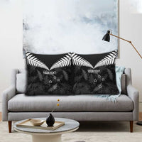 Custom New Zealand Silver Fern Football Pillow Cover Go Aotearoa Grunge Black LT14 - Polynesian Pride
