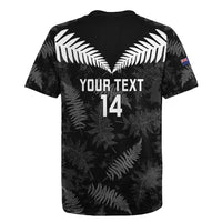 Custom New Zealand Silver Fern Football Rugby Jersey Go Aotearoa Grunge Black LT14 - Polynesian Pride