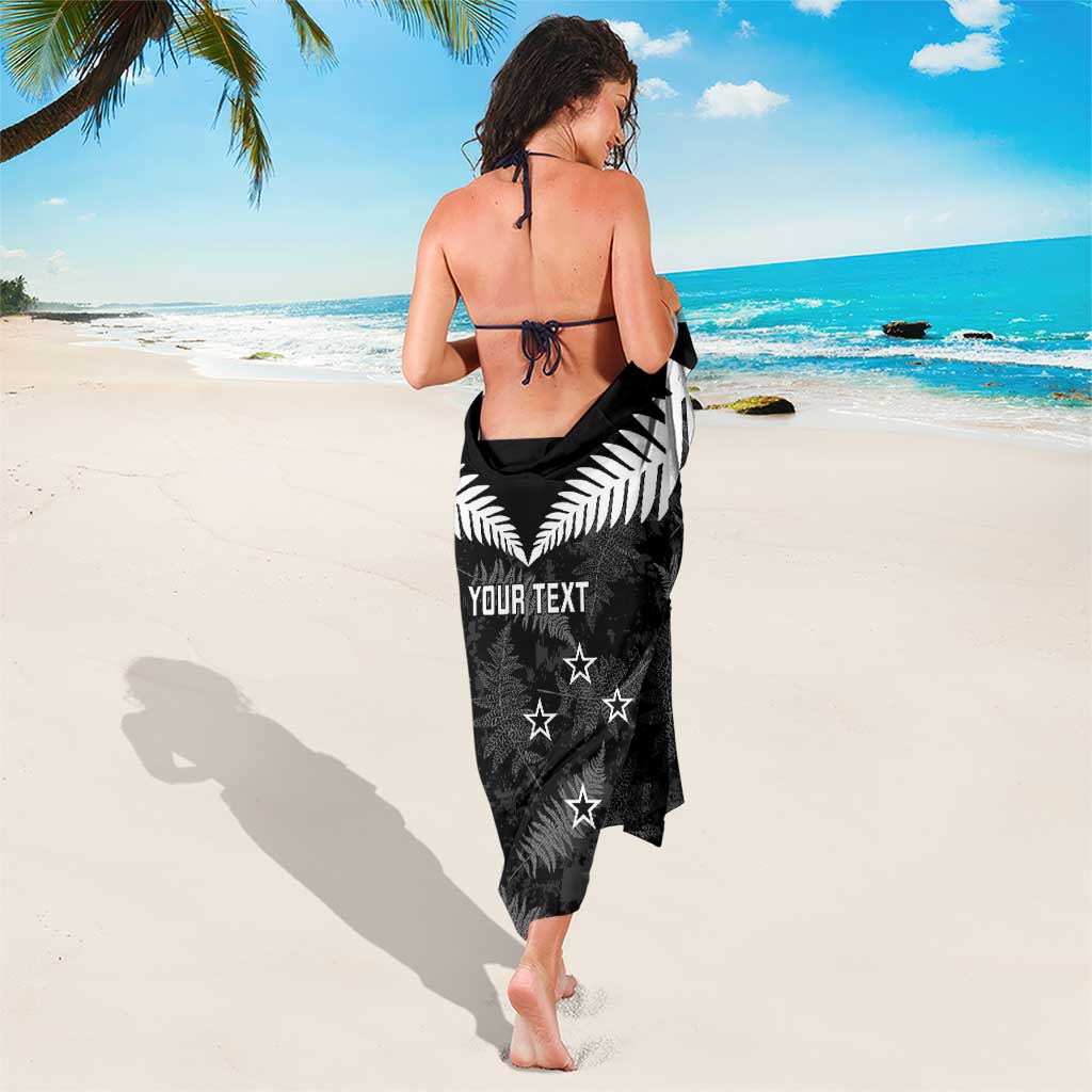 Custom New Zealand Silver Fern Football Sarong Go Aotearoa Grunge Black LT14 - Polynesian Pride