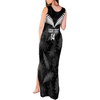 Custom New Zealand Silver Fern Football Tank Maxi Dress Go Aotearoa Grunge Black LT14 - Polynesian Pride