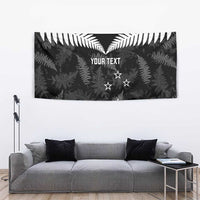 Custom New Zealand Silver Fern Football Tapestry Go Aotearoa Grunge Black LT14 - Polynesian Pride