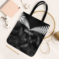 Custom New Zealand Silver Fern Football Tote Bag Go Aotearoa Grunge Black LT14 Black Strap One Size Black - Polynesian Pride
