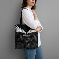 Custom New Zealand Silver Fern Football Tote Bag Go Aotearoa Grunge Black LT14 - Polynesian Pride