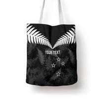Custom New Zealand Silver Fern Football Tote Bag Go Aotearoa Grunge Black LT14 - Polynesian Pride