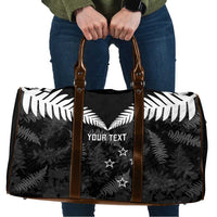 Custom New Zealand Silver Fern Football Travel Bag Go Aotearoa Grunge Black LT14 Black - Polynesian Pride