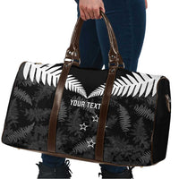 Custom New Zealand Silver Fern Football Travel Bag Go Aotearoa Grunge Black LT14 - Polynesian Pride