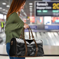 Custom New Zealand Silver Fern Football Travel Bag Go Aotearoa Grunge Black LT14 - Polynesian Pride
