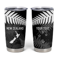 Custom New Zealand Silver Fern Football Tumbler Cup Go Aotearoa Grunge Black LT14 Black - Polynesian Pride