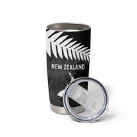 Custom New Zealand Silver Fern Football Tumbler Cup Go Aotearoa Grunge Black LT14 - Polynesian Pride