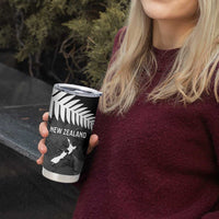 Custom New Zealand Silver Fern Football Tumbler Cup Go Aotearoa Grunge Black LT14 - Polynesian Pride