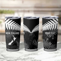 Custom New Zealand Silver Fern Football Tumbler Cup Go Aotearoa Grunge Black LT14 - Polynesian Pride