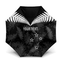 Custom New Zealand Silver Fern Football Umbrella Go Aotearoa Grunge Black LT14 One Size Folded 11.42 inch Opened Diameter 37.4 inch Black - Polynesian Pride