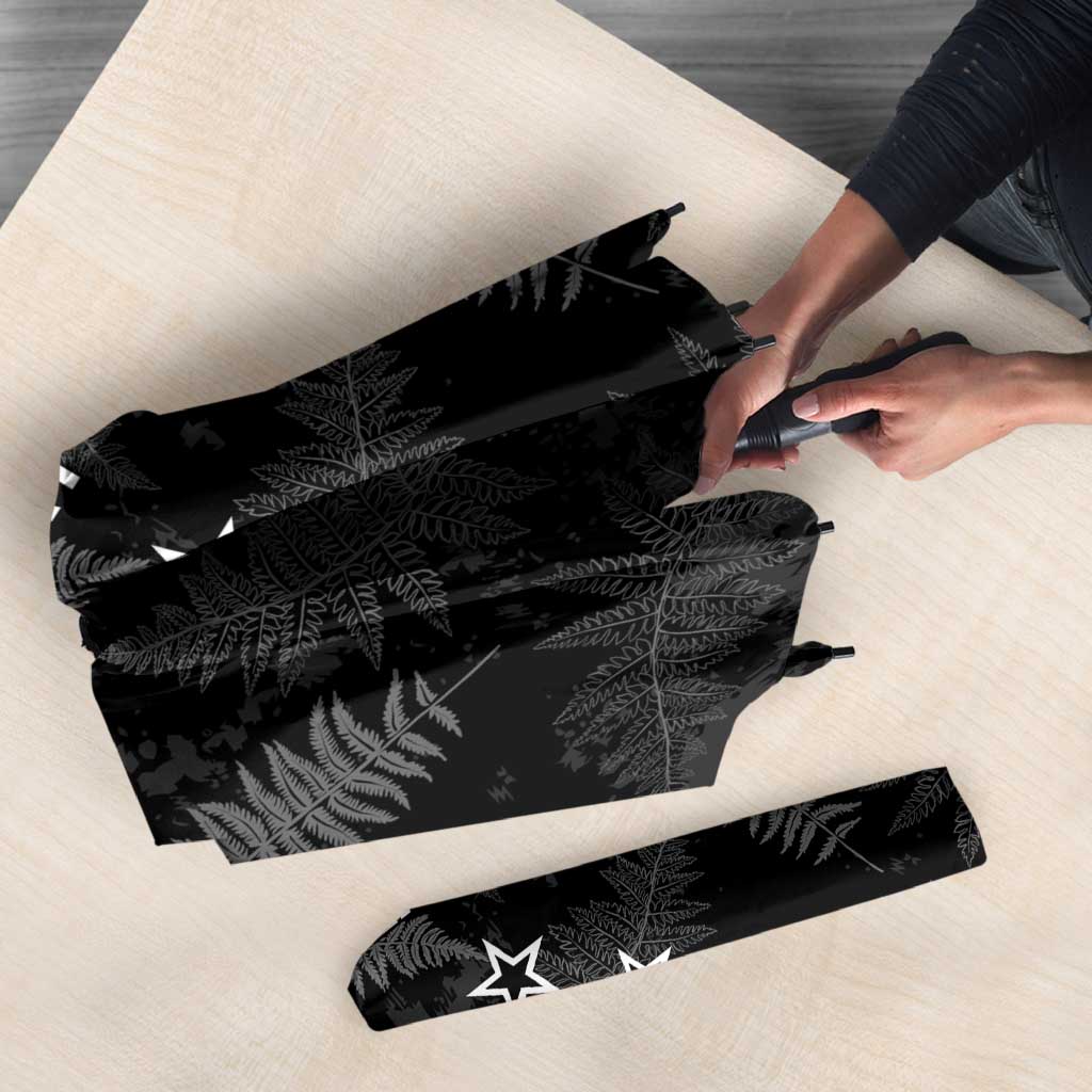 Custom New Zealand Silver Fern Football Umbrella Go Aotearoa Grunge Black LT14 - Polynesian Pride