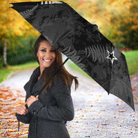Custom New Zealand Silver Fern Football Umbrella Go Aotearoa Grunge Black LT14 - Polynesian Pride