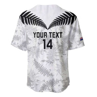 Custom New Zealand Silver Fern Football Baseball Jersey Go Aotearoa Grunge White LT14 - Polynesian Pride