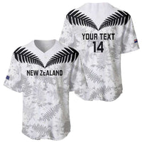 Custom New Zealand Silver Fern Football Baseball Jersey Go Aotearoa Grunge White LT14 - Polynesian Pride