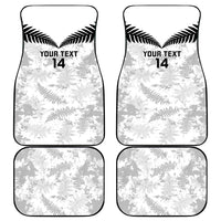 Custom New Zealand Silver Fern Football Car Mats Go Aotearoa Grunge White - Polynesian Pride