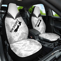 Custom New Zealand Silver Fern Football Car Seat Cover Go Aotearoa Grunge White LT14 One Size White - Polynesian Pride