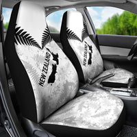 Custom New Zealand Silver Fern Football Car Seat Cover Go Aotearoa Grunge White LT14 - Polynesian Pride
