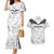 Custom New Zealand Silver Fern Football Couples Matching Mermaid Dress and Hawaiian Shirt Go Aotearoa Grunge White - Polynesian Pride