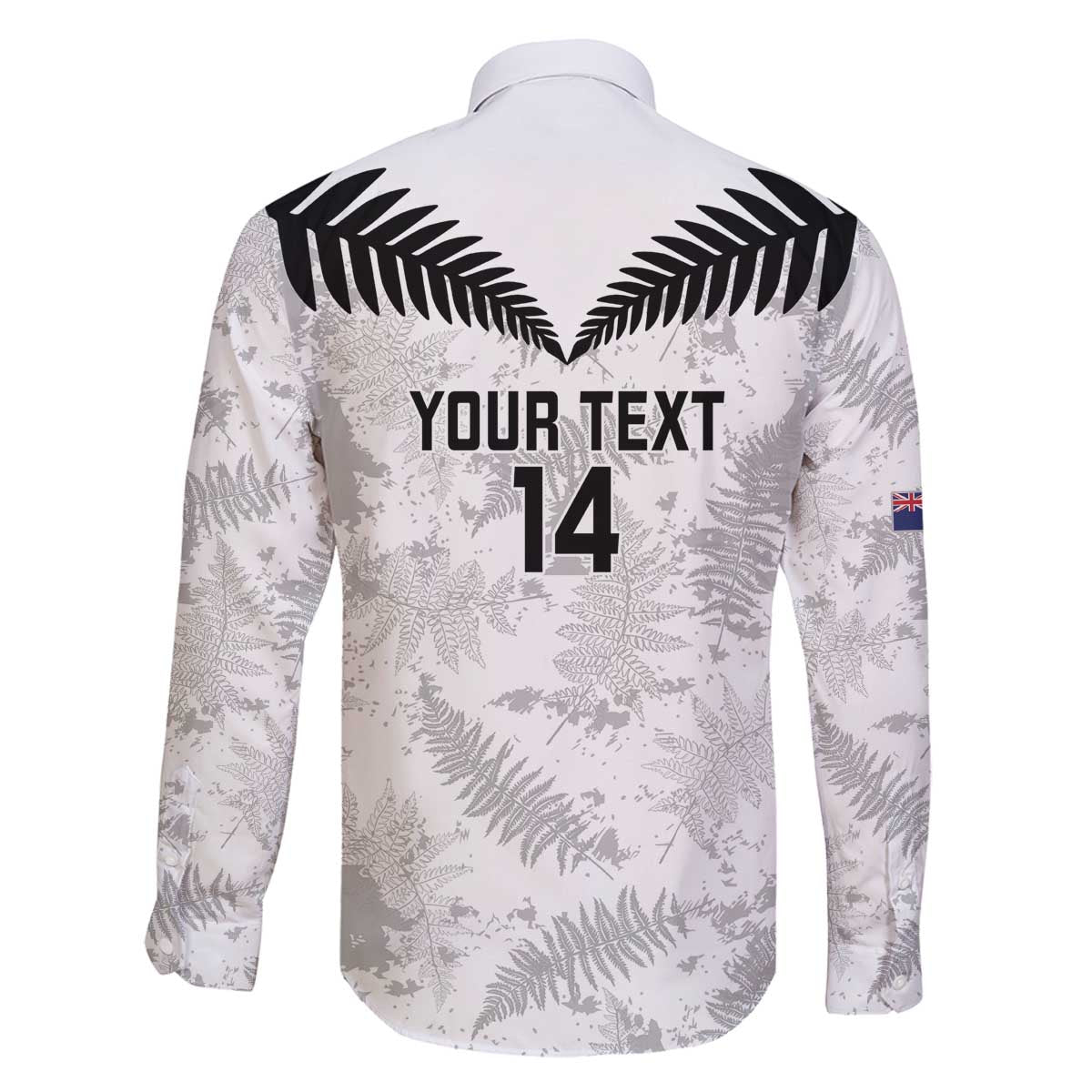 Custom New Zealand Silver Fern Football Family Matching Off The Shoulder Long Sleeve Dress and Hawaiian Shirt Go Aotearoa Grunge White LT14 - Polynesian Pride
