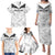Custom New Zealand Silver Fern Football Family Matching Puletasi and Hawaiian Shirt Go Aotearoa Grunge White - Polynesian Pride