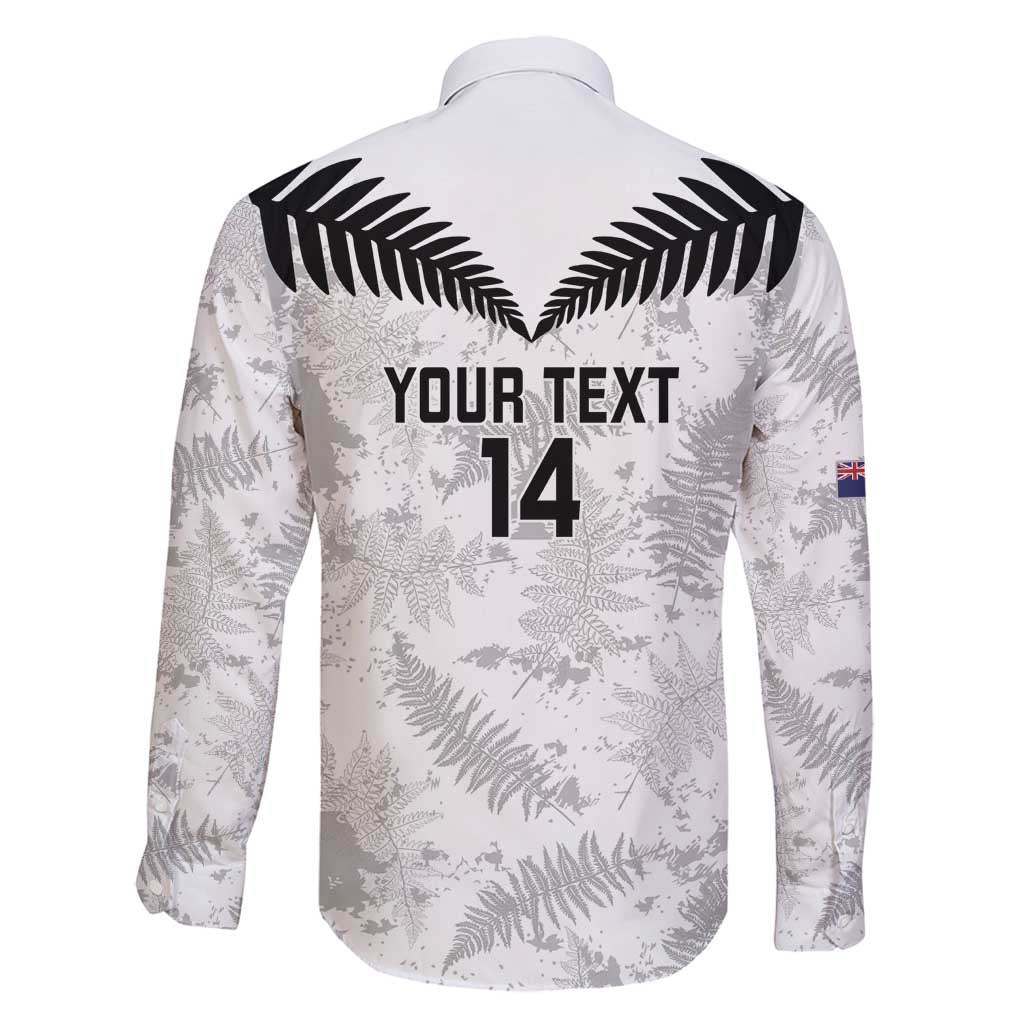 Custom New Zealand Silver Fern Football Family Matching Puletasi and Hawaiian Shirt Go Aotearoa Grunge White LT14 - Polynesian Pride