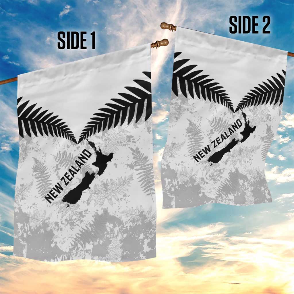 Custom New Zealand Silver Fern Football Garden Flag Go Aotearoa Grunge White LT14 - Polynesian Pride