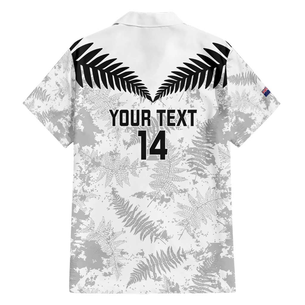 Custom New Zealand Silver Fern Football Hawaiian Shirt Go Aotearoa Grunge White LT14 - Polynesian Pride