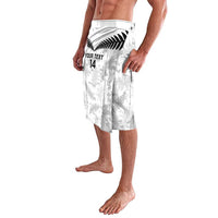 Custom New Zealand Silver Fern Football Lavalava Go Aotearoa Grunge White LT14 - Polynesian Pride
