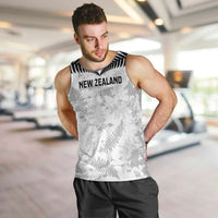Custom New Zealand Silver Fern Football Men Tank Top Go Aotearoa Grunge White LT14 White - Polynesian Pride