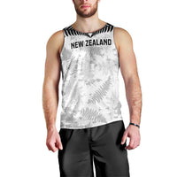 Custom New Zealand Silver Fern Football Men Tank Top Go Aotearoa Grunge White LT14 - Polynesian Pride