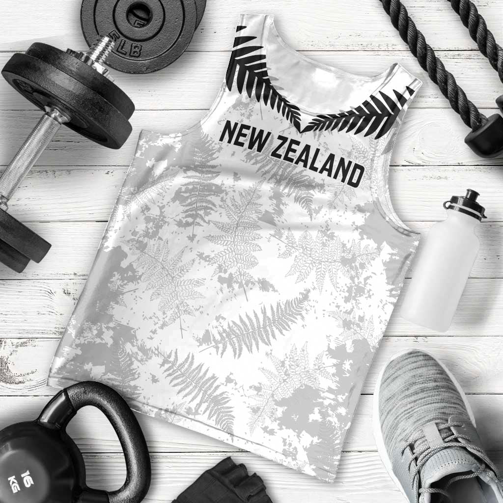 Custom New Zealand Silver Fern Football Men Tank Top Go Aotearoa Grunge White LT14 - Polynesian Pride