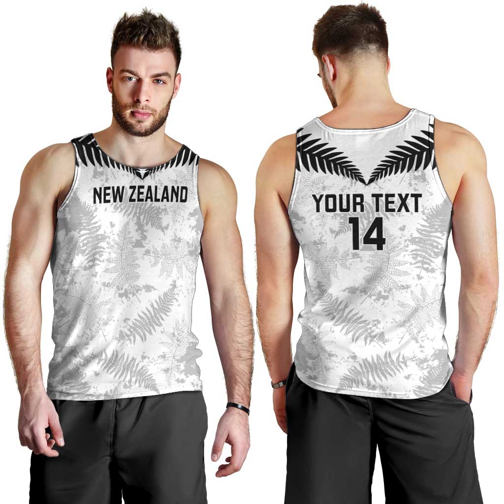 Custom New Zealand Silver Fern Football Men Tank Top Go Aotearoa Grunge White LT14 - Polynesian Pride