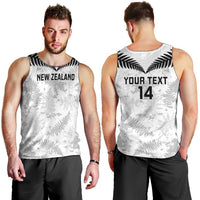 Custom New Zealand Silver Fern Football Men Tank Top Go Aotearoa Grunge White LT14 - Polynesian Pride