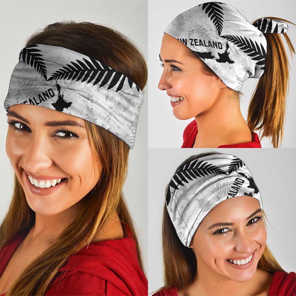 Custom New Zealand Silver Fern Football Neck Gaiter Go Aotearoa Grunge White LT14 - Polynesian Pride