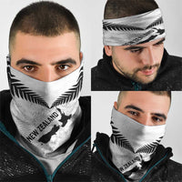 Custom New Zealand Silver Fern Football Neck Gaiter Go Aotearoa Grunge White LT14 - Polynesian Pride