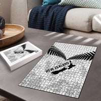 Custom New Zealand Silver Fern Football Puzzle Go Aotearoa Grunge White LT14 - Polynesian Pride