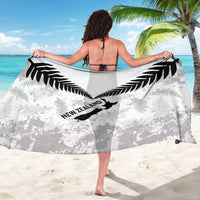 Custom New Zealand Silver Fern Football Sarong Go Aotearoa Grunge White LT14 - Polynesian Pride