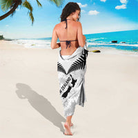 Custom New Zealand Silver Fern Football Sarong Go Aotearoa Grunge White LT14 - Polynesian Pride